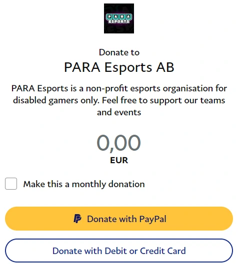 How PayPal donation page should look like